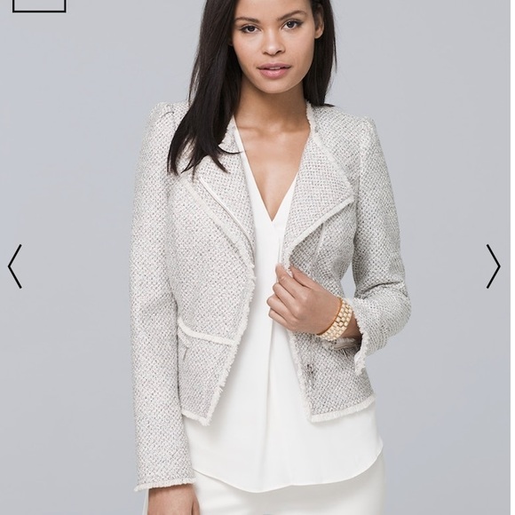 White House Black Market Jackets & Blazers - Petite Tweed Moto Jacket